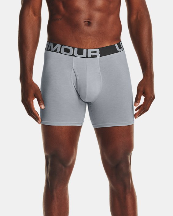 Under Armour Menss Charged Cotton 6in 3pk Boxer Jock 